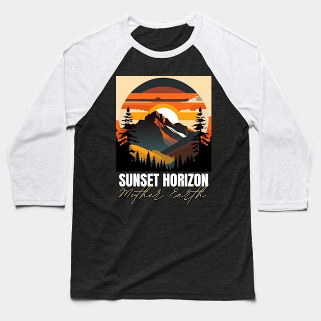 sunset horizon Baseball T-Shirt by mmpower